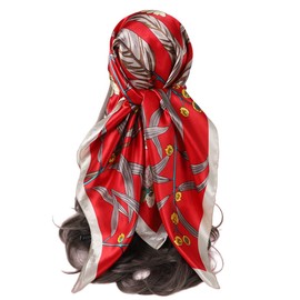 FAIRYGATE Silk Head Scarf - 35.43 Inch Square Scarf for Women