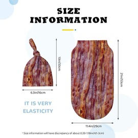 Qiohoey Funny Food Fried Bacon Newborn Baby Swaddle Blanket with Beanie Hat Baby Receiving Blanket Gifts for Boys Girls Infant