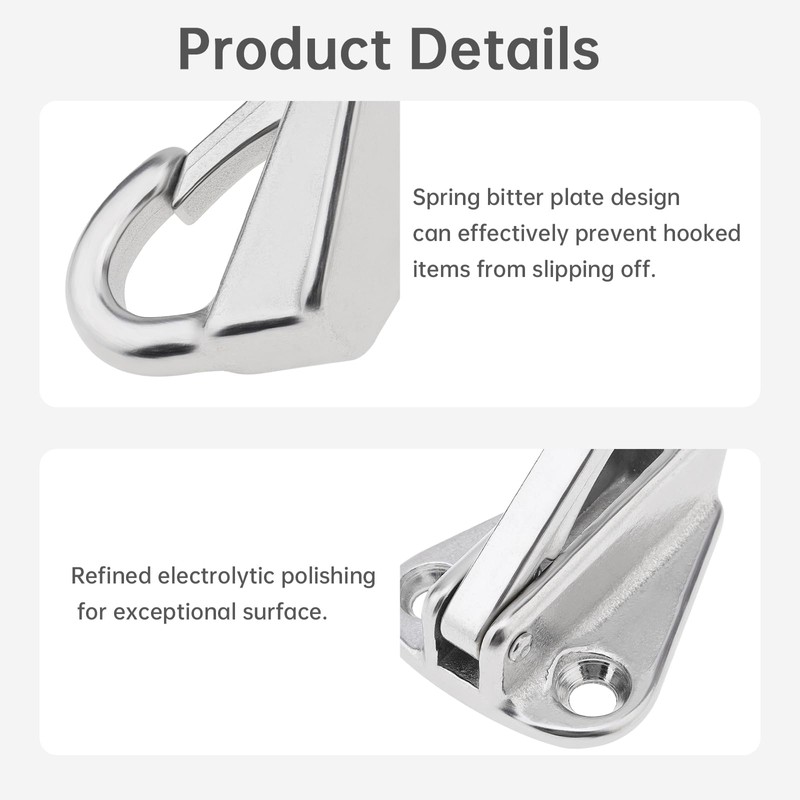 PNXKTXO 4 Pcs Boat Fender Hooks 316 Stainless Steel Spring