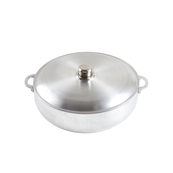 IMUSA Traditional Polished Aluminum Caldero (Dutch Oven) with Lid, 6.9