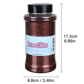 TORC Brown Fine Glitter 1 Pound 16 OZ Glitter Powder for Tumblers Resin Crafts Slime Cosmetic Nail Painting Festival Decoration