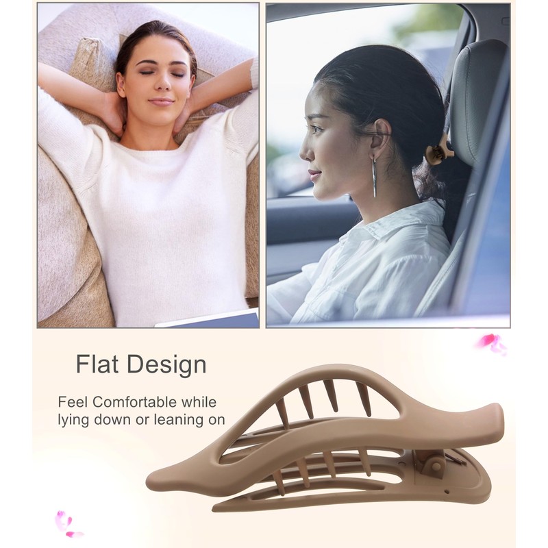 6 Pack Flat Hair Clips for Women Lay Down Claw