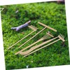 Sosoport Bamboo Mini Rake Set Zen Garden Tools for DIY