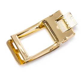 Barry.Wang Mens Ratchet Belt Christmas gift Designer Buckle with Colorful Genuine Leather Belt Replaceable,Trim to Fit, P Gold Hollow, One Size