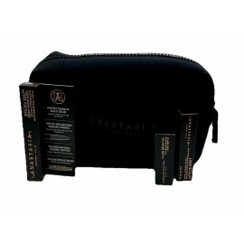 Anastasia 4 Piece Makeup  Bag Travel Black Brow Wiz Brown Clear Gel Lash Sculpt