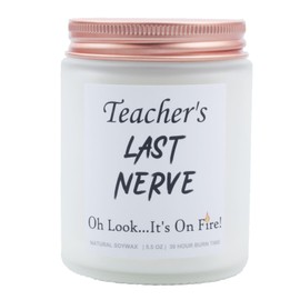 Lavender Scented Teacher's Last Nerve Candle,Teacher Appreciation Gifts,Thanksgiving Gift from Student,Funny Christmas, Retirement,Birthday Gifts for Teachers