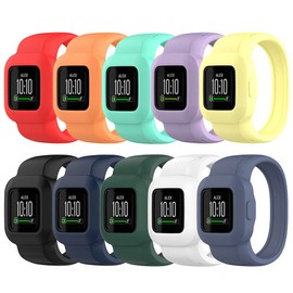 Compatible with Garmin Vivofit jr 3 Band Replacement Silicone Wristband Water Resistant Straps for Garmin vivofit jr. 3 (10 Colors, Large)