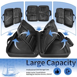 XYJ 26 Slots Knife Bag, Oxford Cloth Carrying Case, Professional Chef Knife Storage Case, Knife Carrier Travel Knives Roll Bag for Kitchen Knives Accessories Utensil