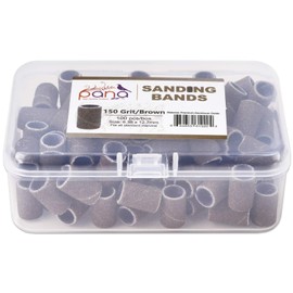 Beauticom ® Medium Grit #150 Nail Sanding Bands (Fits All Dremel) (Quantity: 100pcs) and Beauticom Silver 3/32" Mandrel Bit- for Nail Drill/File (Quantity: 5 Pieces)