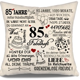 85 Years Full Fabulous Pillowcase for Birthday 85 Years Old Women Men Sister Friends Mum Dad Aunt Grandma Grandpa Wife 85th Birthday Gift 10-100 Birthday Pillow Cases (85)