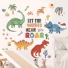 DECOWALL SG2-2425 Boho Dinosaur Wall Stickers Dino Palm Tree Wall