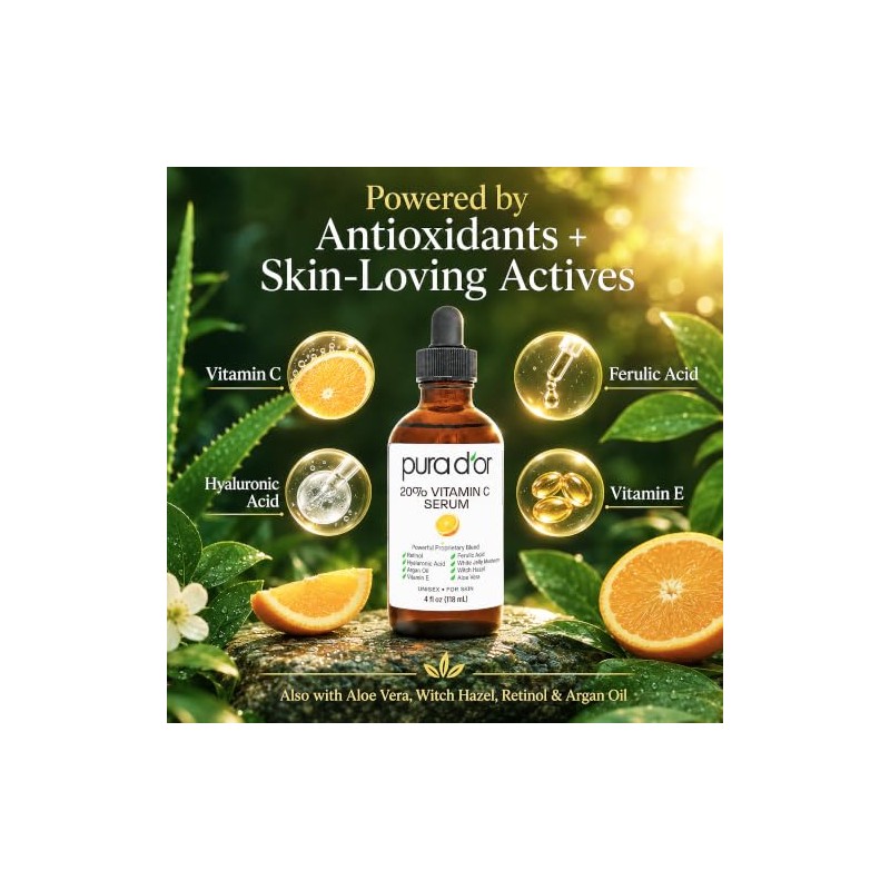 Pura D'or Vitamin C Serum, 4 Ounce