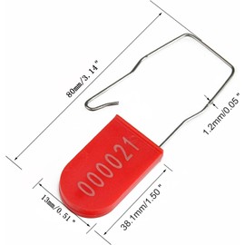 Plastic Padlocks Security Seals Tags Metal Wire Seal Locking Disposable Anti-Tamper Lock Tag with Numbered(50pcs,Red)