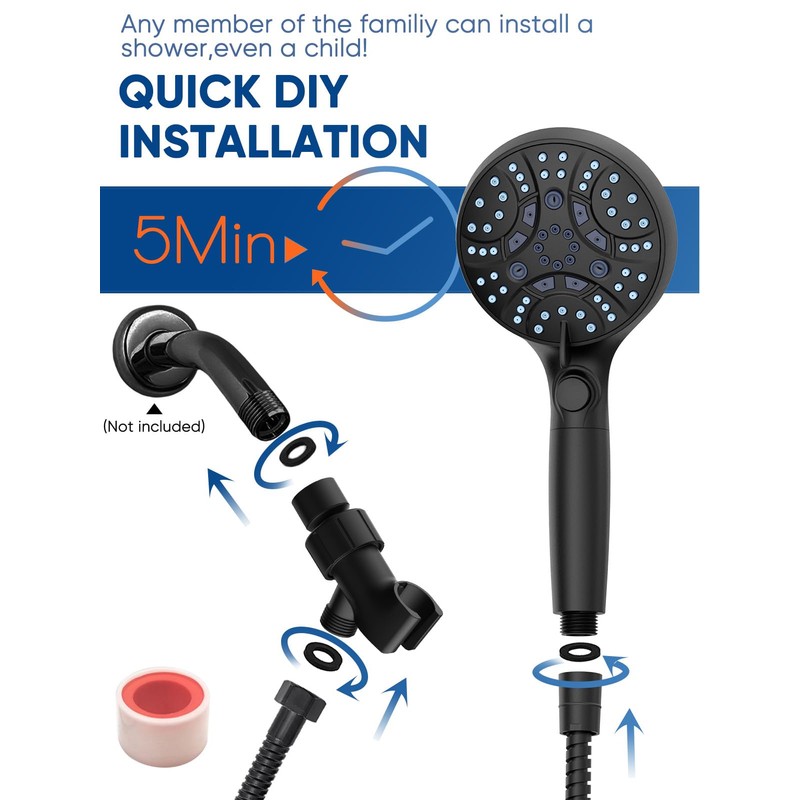 Pavezo® High Pressure Handheld Shower Head with Filter, ON/OFF Switch
