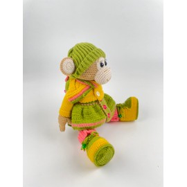 AzicoS Handmade Monkey Toy - Multi Color | Crochet | Pretend | Imaginative Play | Machine Washable