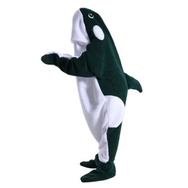 Deserthome Wearable Shark Blanket Onesie for Adult Hoodie, Super Soft Comfortable Shark Costume, Dark Green Whale M