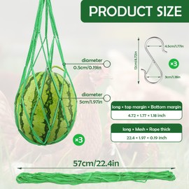 Pack of 3 Chicken Feeder Net for Hanging with Hooks, Chickens Activity Outdoor with Hooks for Chickens, Vegetables, Chickens, Hanging Feeder with 3 Hooks for Chicken Coop, Bird Cages, Picking Activity