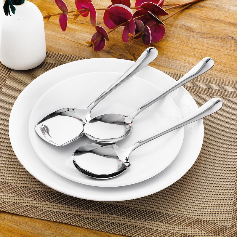 TIESOME Large Serving Spoon, 3 Pcs Serving Spoons Set, Stainless