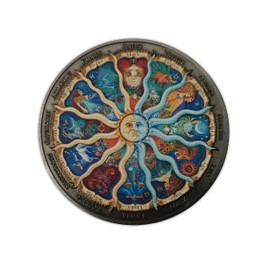 Eillwin Zodiac Constellation Sign Ancient Multicolor Collatable & Commemorative Souvenir Beautiful Coin