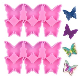 2 Pack Butterfly Silicone Molds, Butterfly Epoxy Resin Mold, Butterfly Shaped Epoxy Silicone Casting Molds for Making Keychain Earring Necklace Brooch Crafts DIY