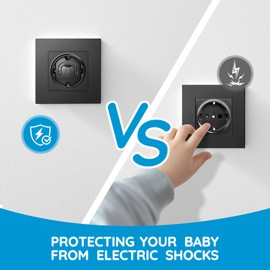 REDTRON Socket Fuse (Pack of 20), Sockets Child Lock for Babies and Children, Socket Cover, Socket Protection, Child Lock, Black, M