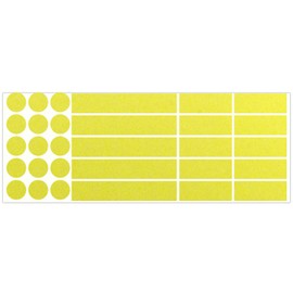 LiteMark 30 PCS Reflective Lemon Yellow Sticker Decals, Long-Lasting Adhesive, Weatherproof Ideal for Helmets, Bikes, Strollers