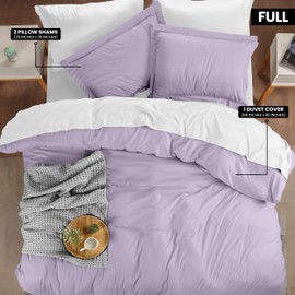 Utopia Bedding Duvet Cover Full Size - 3 Piece with Zipper Closure - 1 Comforter Cover 80X90 Inches & 2 Pillow Shams 20X26 Inches (Lavender) Comforter Not Included