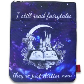 LParkin Book Cover Zipper I Still Read Fairytales They're Just Dirtier Now Waterproof Book Covers for Book Lovers 11x8.5 Inch