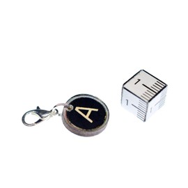 Miniblings Letter ABC Typewriter Wooden Handmade Fashion Jewellery I Silver Plated Charm Bracelet Pendant for Bracelet - J, size: 15mm