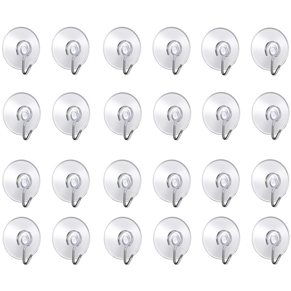 AURSTORE Basa 24 Pcs Suction Cup Wall Hooks Small Plastic