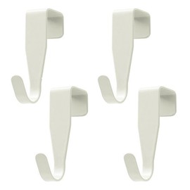 WeddHuis 4 Door Hooks, Door Hooks for Hanging, Clothes Hooks, Door Hooks, Sturdy Hanging, No Drilling Required, Suitable for Standard Doors (White)