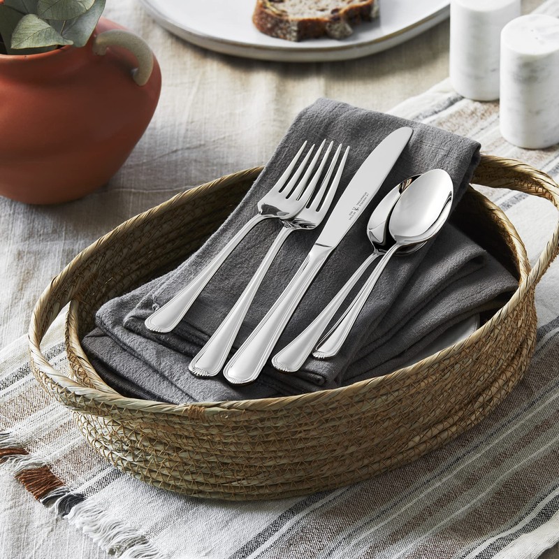 HENCKELS Alcea Flatware Set, 20-Piece, Silver