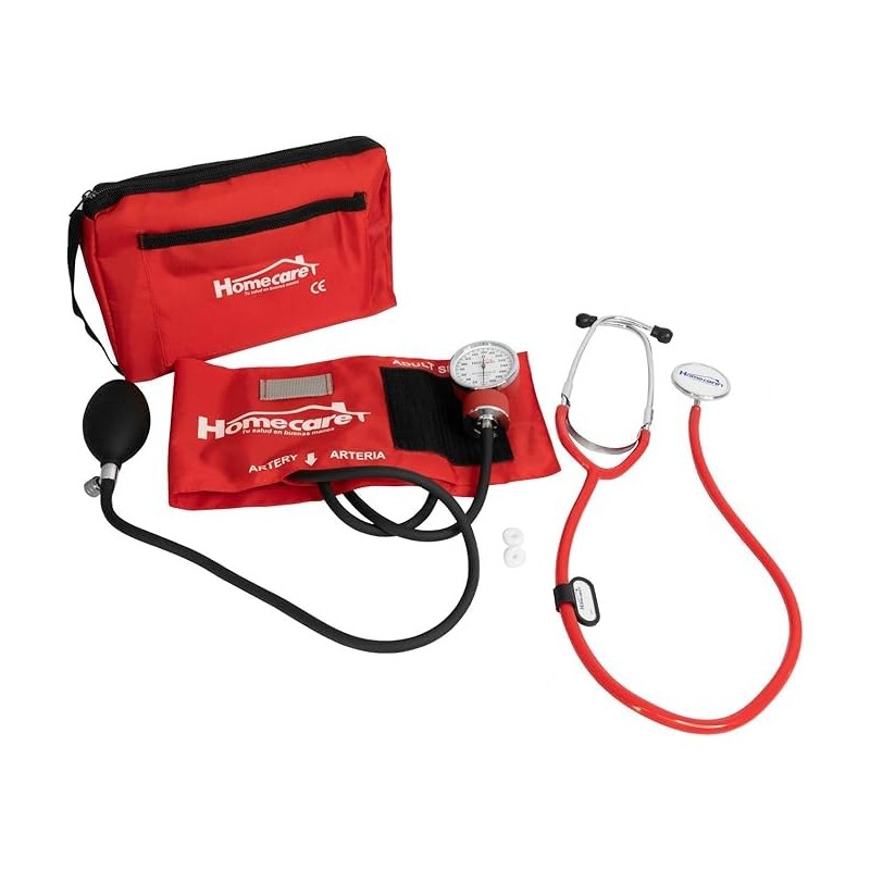 HOME CARE Kit baumanometro con estetoscopio simplex rojo Homecare 2000-ROJ