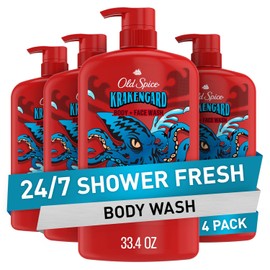 Old Spice Body Wash for Men, Krakengard, Long Lasting Lather, 24/7 Shower Fresh, 30 Fl Oz(Pack of 4)