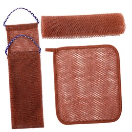 Red Africana Exfoliante Cuerpo y Rostro, Set De 3 Paños De Nailon Para Ducha, Tamaño Manejable, Exfoliación Eficaz, Uso En Baño Diario, Cuidado...    