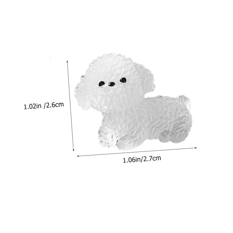 KOMBIUDA 12pcs Tiny Luminous Dogs White Dog Figures Dog Resin