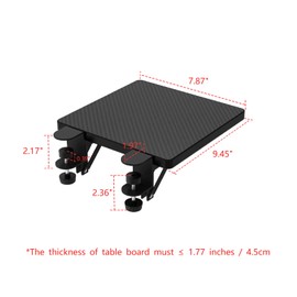 Siiboat Desk Arm Rest Table Extender Wrist Forearm Elbow Support Computer Desk Extension Collapsible for Square Tabletop - Carbon Fiber 9.45" x 7.87"