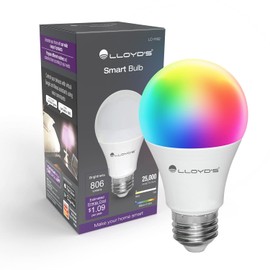Foco Inteligente WiFi, Multicolor  Luz Blanca Fra y Clida (RGB  Rango de Luz Blanca 2700K a 6500K, 800 Lumens en Luces Blancas), Compatible con iOS,  