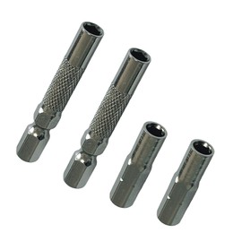 1/4 to 4mm Bit Adapter,2 Pieces 1/4 to 4mm Hex Adapter Magnetic and 2 Pieces Drill Extension Micro Bit Holder (4 Pack)
