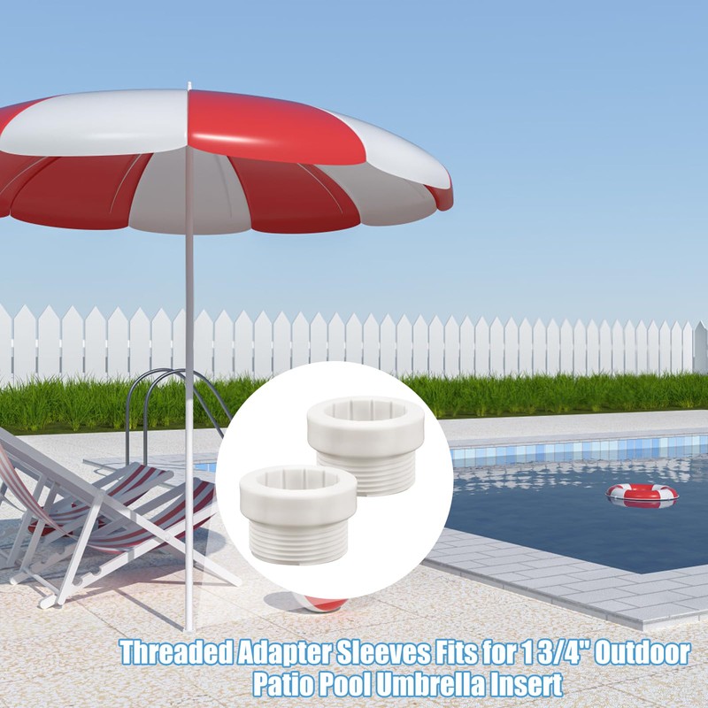 PEUTIER 2pcs Pool Umbrella Stabilizer Adapter, 1 3/4in Threaded Adapter