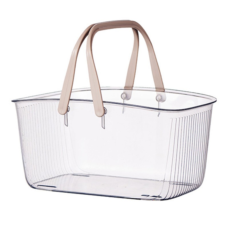 Clear Shower Storage Basket with Handle Drainage Holes Lightweight Shower