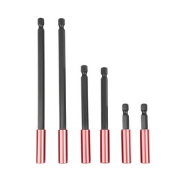 Lotnery 6PCS Magnetic Drill Bit Holder Extension Set, 60/100/150mm Hex Shank S2 Steel, Quick Change Magnetic Bit Holder for Electric Screwdriver & DIY Tools