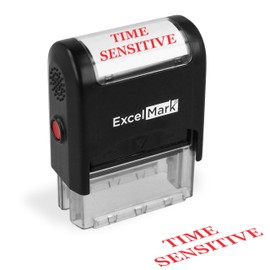 TIME Sensitive Self Inking Rubber Stamp - Red Ink (ExcelMark A1539)