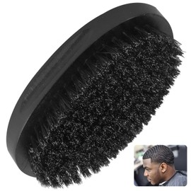 360 Curved Medium Wave Brush with Firm Boar Bristles for Cultivating Waves, Wolfing and Beards - Great Gift for Men