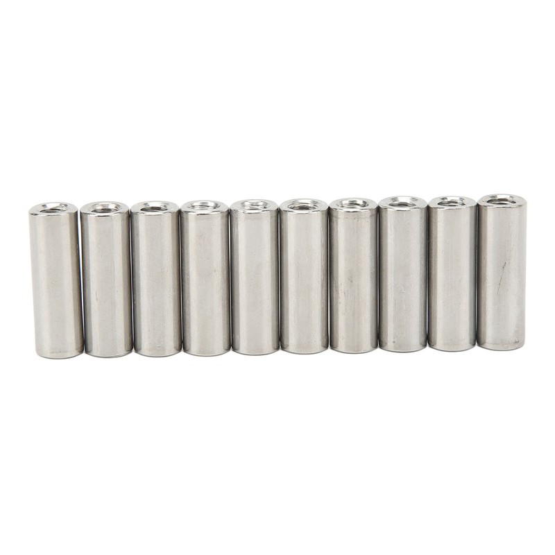 20Pcs M6 Female Thread Coupling Nut Practical Rustproof Stainless Steel