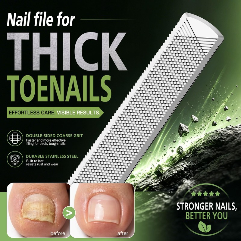 BALUCA Heavy Duty Metal Nail File for Thick Nails