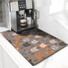 Cute Cat Print Coffee Mat 12"x19", Absorbent Anti-Slip Coffee Bar