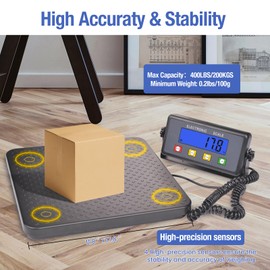 Surmountway High Accurate Shipping Scale with Anti-Slip Platform, 660lbs Heavy Duty Scale for Packages with Hold/Tare/Timer Function, Portable Postal Scale for Warehouse/Super Market/Postoffice/Home