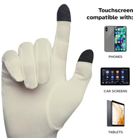 Pure Silk Glove Liners | Soft & Comfortable | Inner Thermal Touchscreen Gloves | Natural Wear | Unisex | Wash Bag Included (Cream, Medium)