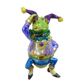 December Diamonds Glass Ornament - Male Crocodile Mardi Gras Theme
